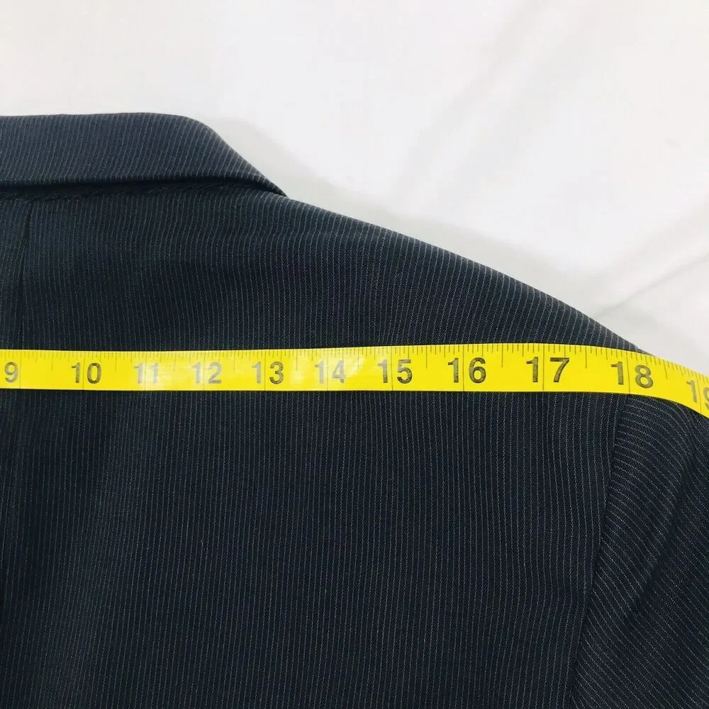 Jos A Bank Signature Chalk Stripe Sport Coat Wool Black 42 Academia Preppy